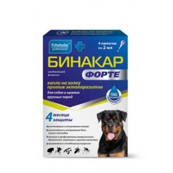 Бинакар Форте Капли на холку для собак и щенков крупных пород упаковка, 4 пип.