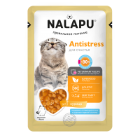 Корм влажный НАЛАПУ Antistress для взрослых кошек, курица с экстрактом родиолы розовой в желе, 77 г