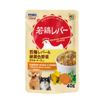 INABA влажный корм для собак Wakadori reba Куриная печень и овощи с куриным филе и сыром, 40 г