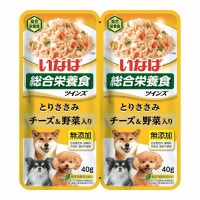 INABA влажный корм для собак TWINS  Куриное филе с овощами и сыром в желе, 40 г х 2 шт