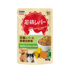INABA влажный корм для собак Wakadori reba Куриная печень и овощи, 40 г