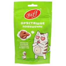 Хрустящие подушечки Biff для кошек с паштетом из утки 60 г