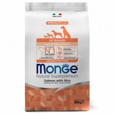 Monge Dog Monoprotein Puppy&Junior корм для щенков всех пород лосось с рисом 800г 1+1