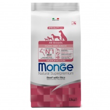 Monge Dog Monoprotein Puppy&Junior корм для щенков всех пород говядина с рисом