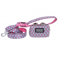 DOOG Сумка на поводок, розовая с каплями, 12х9х4см