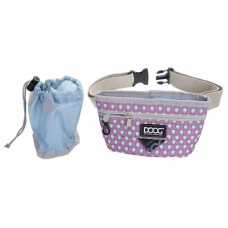 DOOG Сумка на пояс "Treat Pouch", розовая с каплями, 20х12см