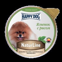 ХэппиДог Natur Line Паштет для собак, Ягненок с рисом, ламистер 0,125 кг 72253