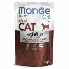 Monge Cat Grill Pouch паучи для взрослых кошек новозеландский ягненок 85г