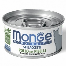 Monge Cat Monoprotein мясные хлопья для кошек из курицы с горошком 80г