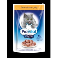 PreVital Premium консервы с уткой и ягненком в желе для кошек, 100 г