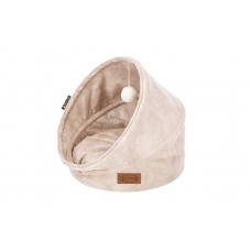 SCRUFFS Лежанка для кошек "Kensington Cat Cave", экозамша, бежевый, 44x44x48см