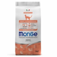 Monge Cat корм для взрослых кошек с лососем 1,5 кг + В ПОДАРОК беззерновой корм из лосося для взрослых кошек 1,5 кг