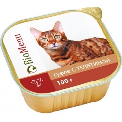 BioMenu консервы для кошек суфле с Телятиной
