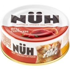 Nuh консервы для кошек б/зерн. Говядина и цыплёнок